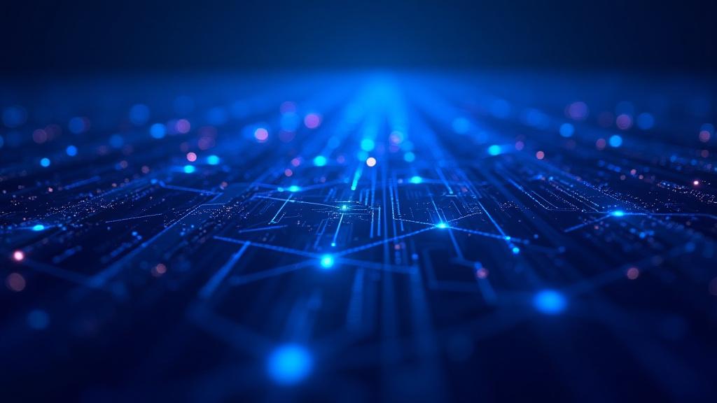 추상적인 디지털 네트워크와 빛나는 회로 패턴