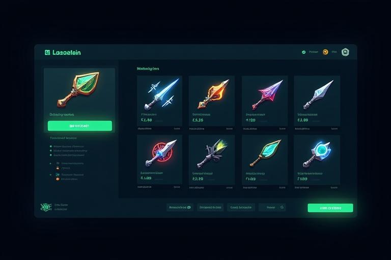 블록체인 기반의 게임 아이템 마켓플레이스 화면