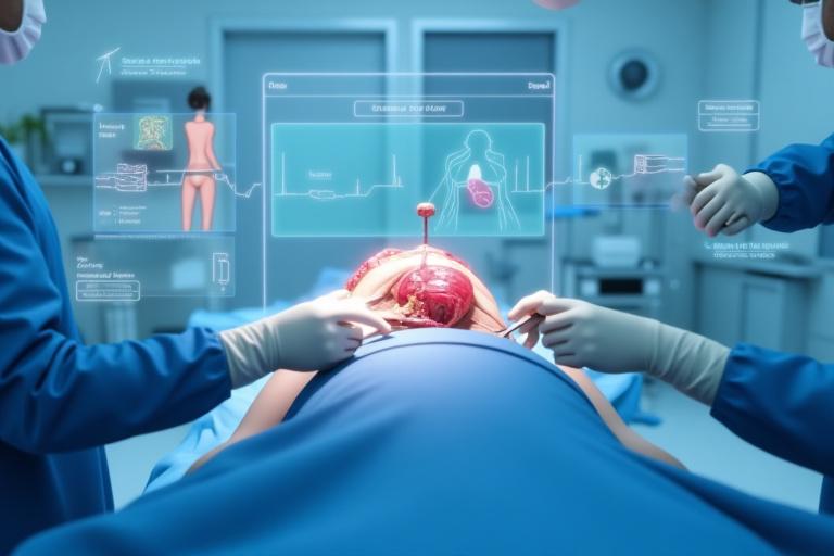 의료 훈련용 VR 시뮬레이션 화면