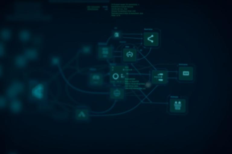 게임 엔진의 복잡한 노드 구조를 시각화한 '미라 엔진' 이미지
