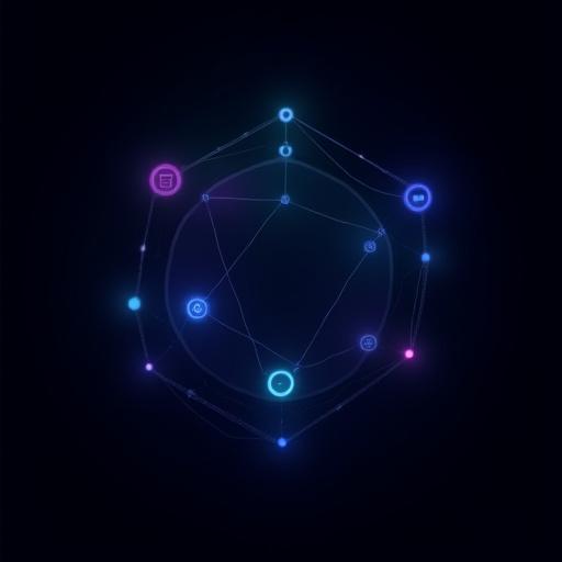 미르 기술의 솔루션들이 결합되는 과정을 보여주는 추상적인 다이어그램